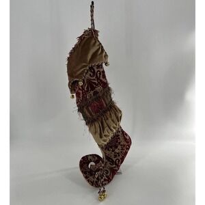 Victorian Luxury Christmas Stocking Fabric Brocade Rich Velvet‎ Jingle Bells Elf